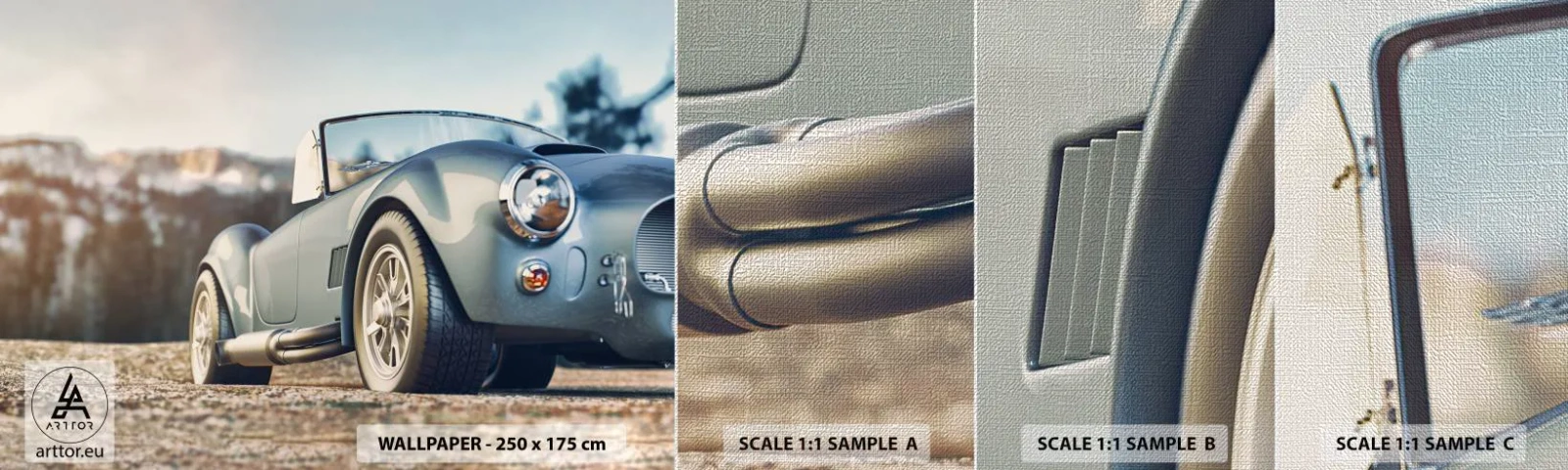 Fototapeta Próbka Premium Canvas - Bo liczy się styl - Samochód, Kabriolet, Podróż - 100x30 cm