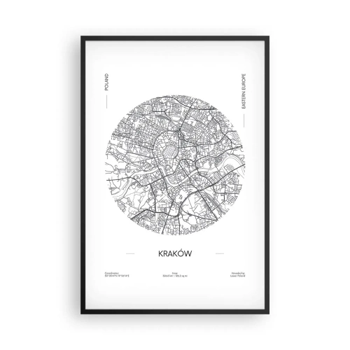Plakat w czarnej ramie - Anatomia Krakowa - 61x91 cm