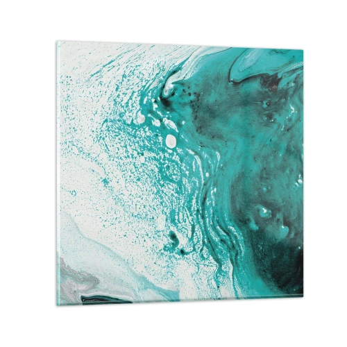 Obraz na szkle - Rozpłynąć się w bieli i turkusie - 60x60 cm