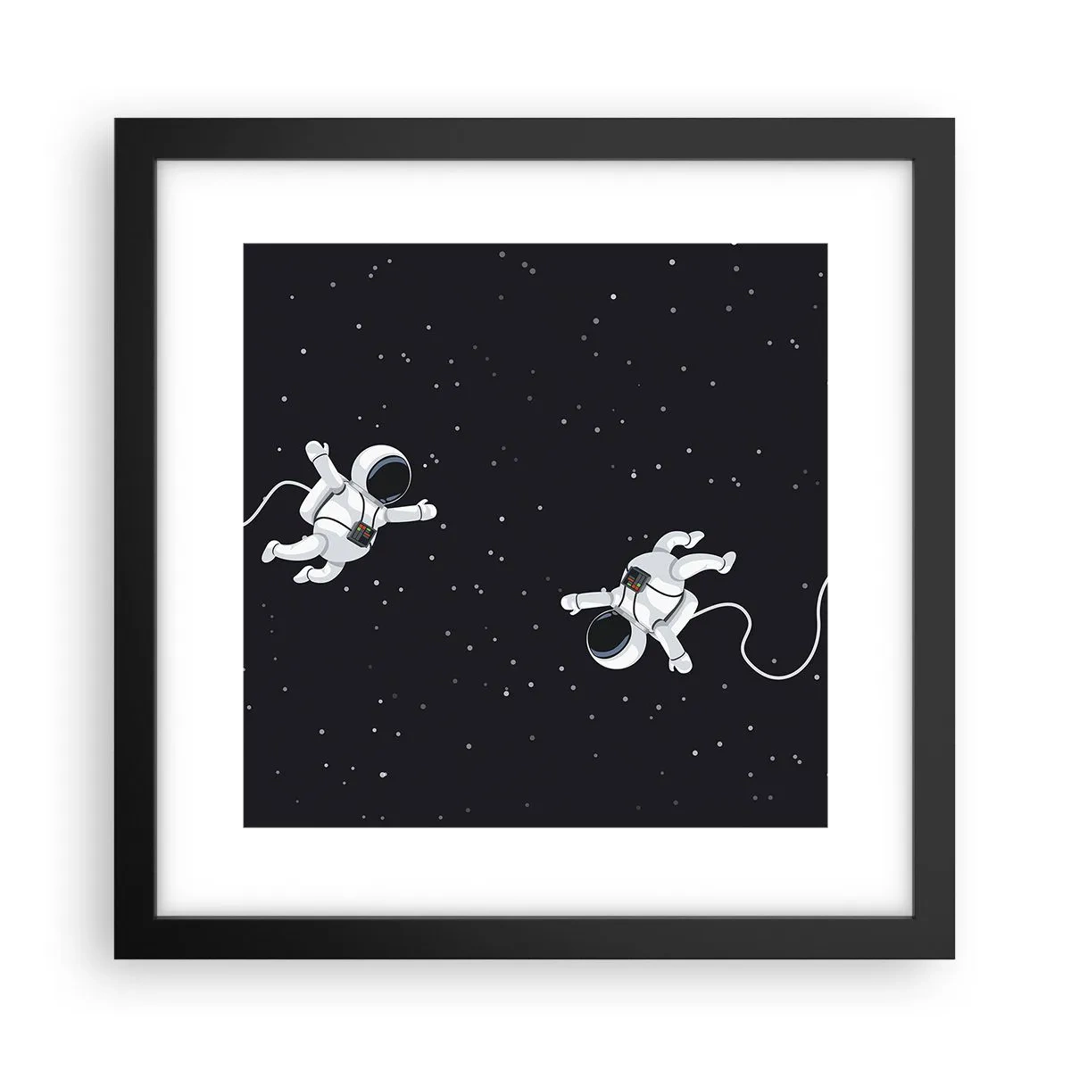 Plakat w czarnej ramie - Kosmiczny pląs - 30x30 cm