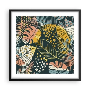 Plakat w czarnej ramie - Liściasta fantazja - 50x50 cm