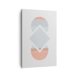 Obraz na płótnie - Minimalistyczny obraz z geometrycznymi kształtami - 80x120cm - Sytuacja jest jasna - Nowoczesna dekoracja ścienna do salonu i sypialni ARTTOR