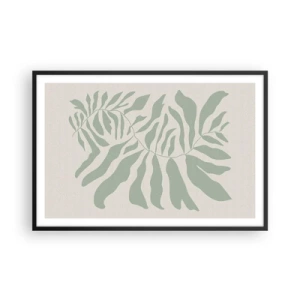 Plakat w czarnej ramie - Szmaragdowa gałązka - 91x61 cm