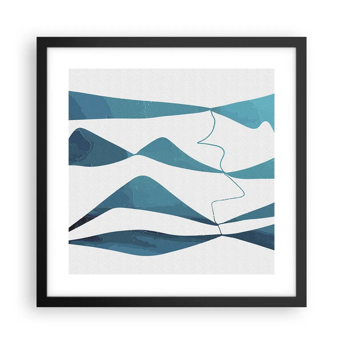 Plakat w czarnej ramie - Abstrakcja: turkusowy związek - 40x40 cm