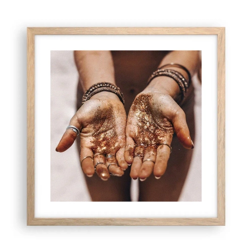 Plakat w ramie jasny dąb - Dar dla ciebie - 40x40 cm