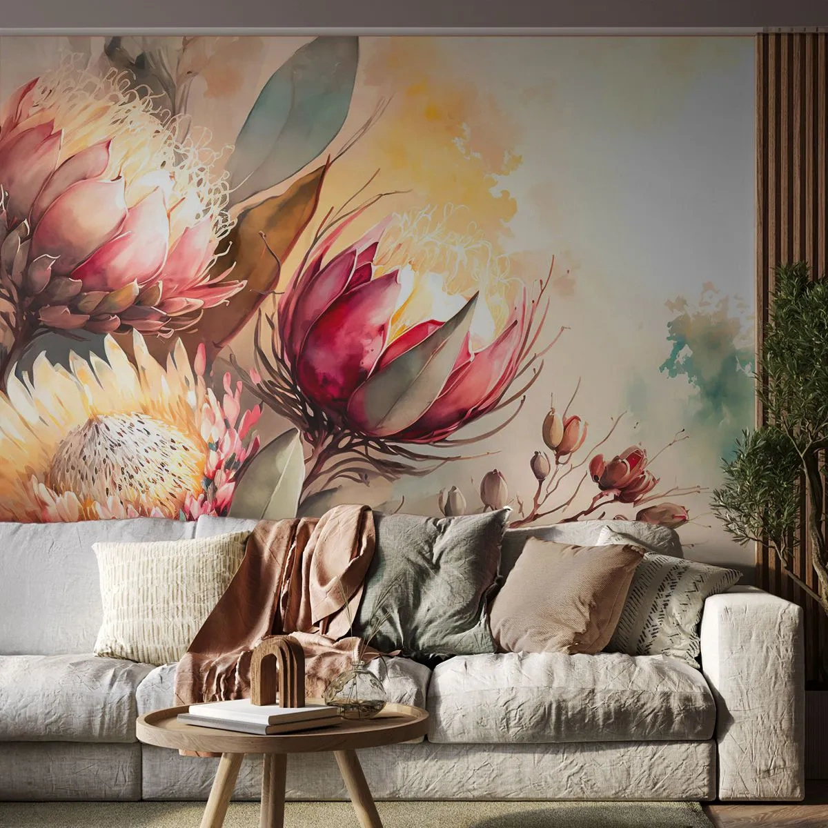 Fototapeta Standard Eco - Z profilu i en face - Kwiaty, Art Deco, Botanika - 350x256 cm