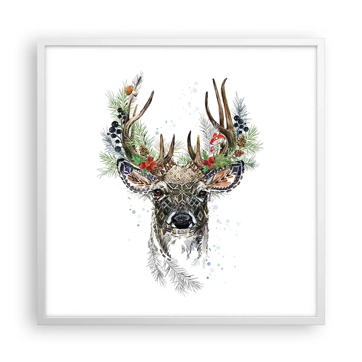 Plakat w białej ramie - W świątecznej szacie - 60x60 cm