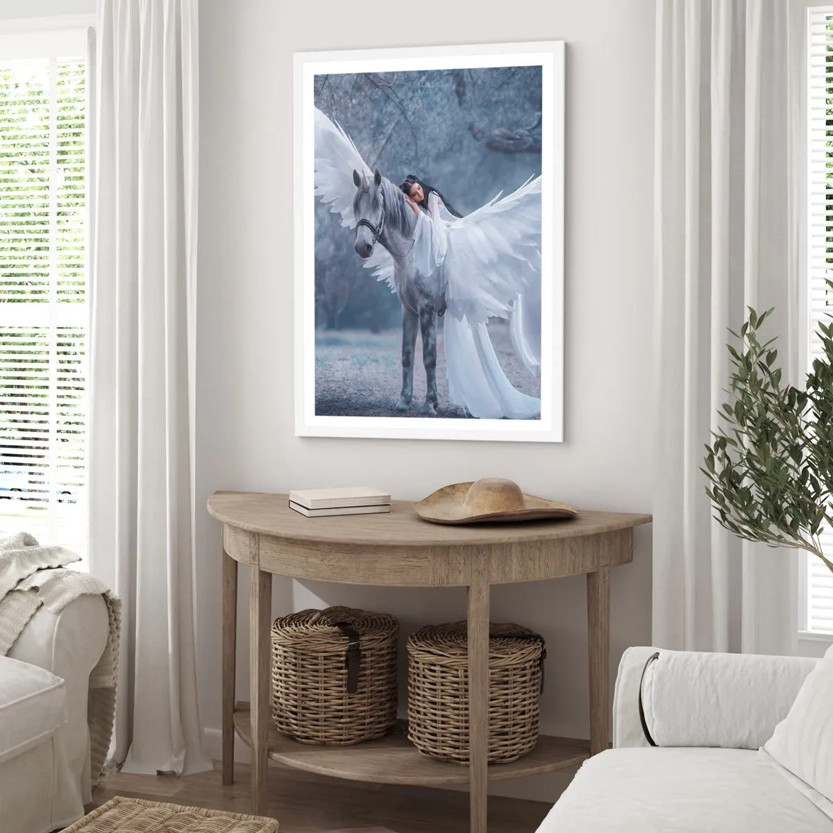 Plakat w białej ramie - Natchniona chwila - 70x100 cm