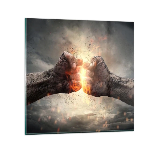 Obraz na szkle - Stań do walki - 40x40 cm
