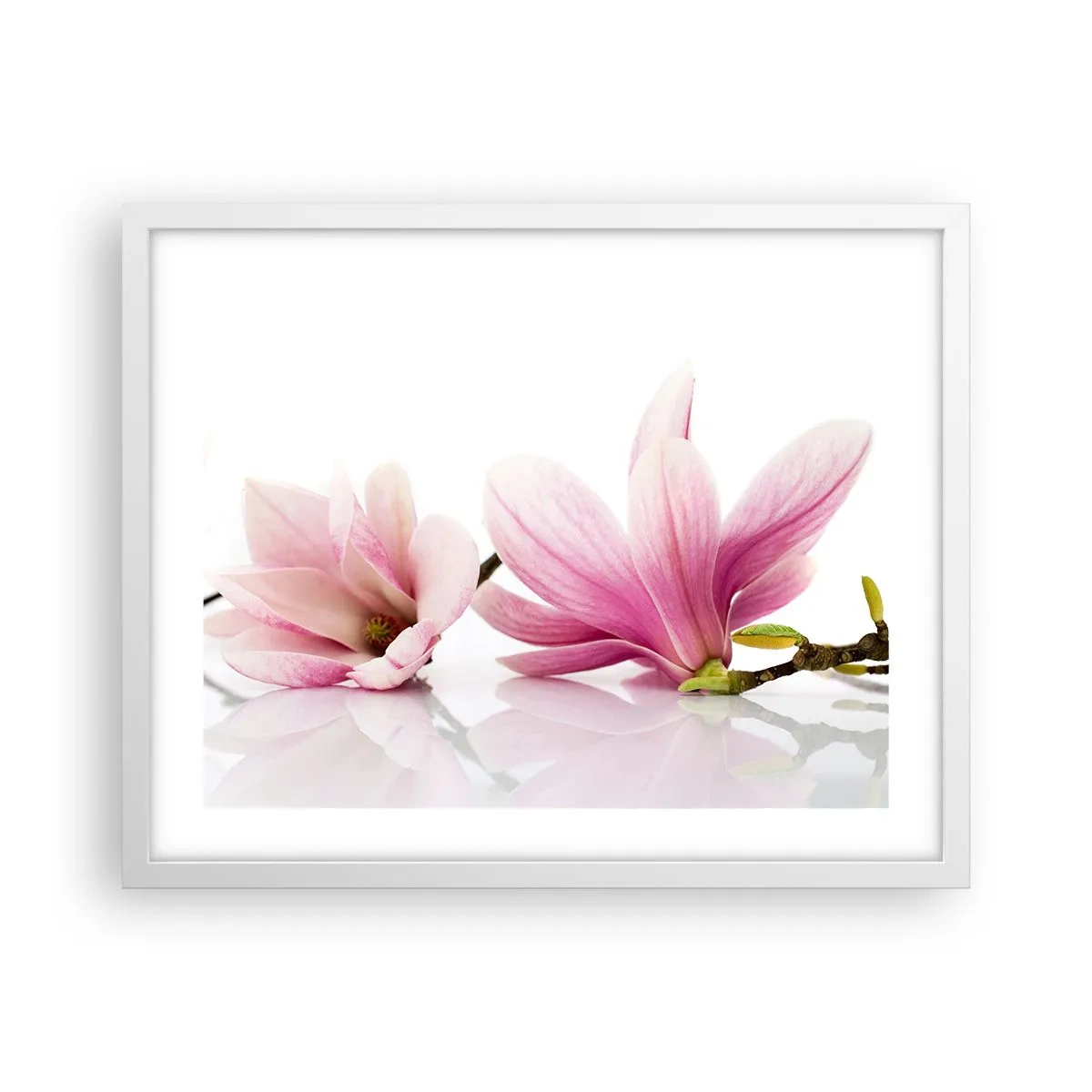 Plakat w białej ramie - Delikatne jak powiew wiosny - 50x40 cm