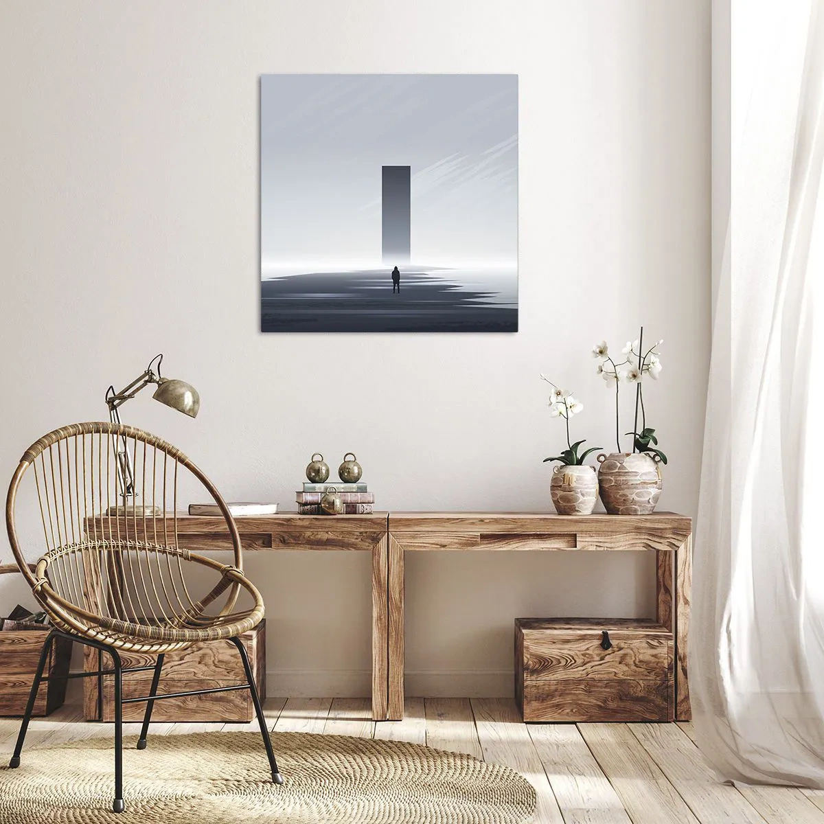 Obraz na płótnie - Szansa czy zagrożenie? - 70x70 cm