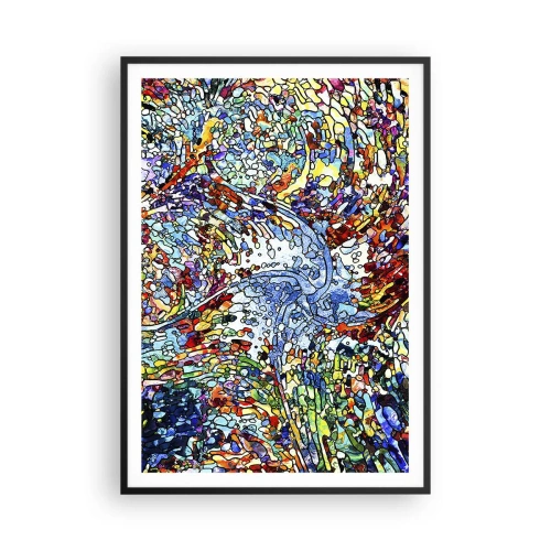 Plakat w czarnej ramie - Witraż kroplisty - 70x100 cm
