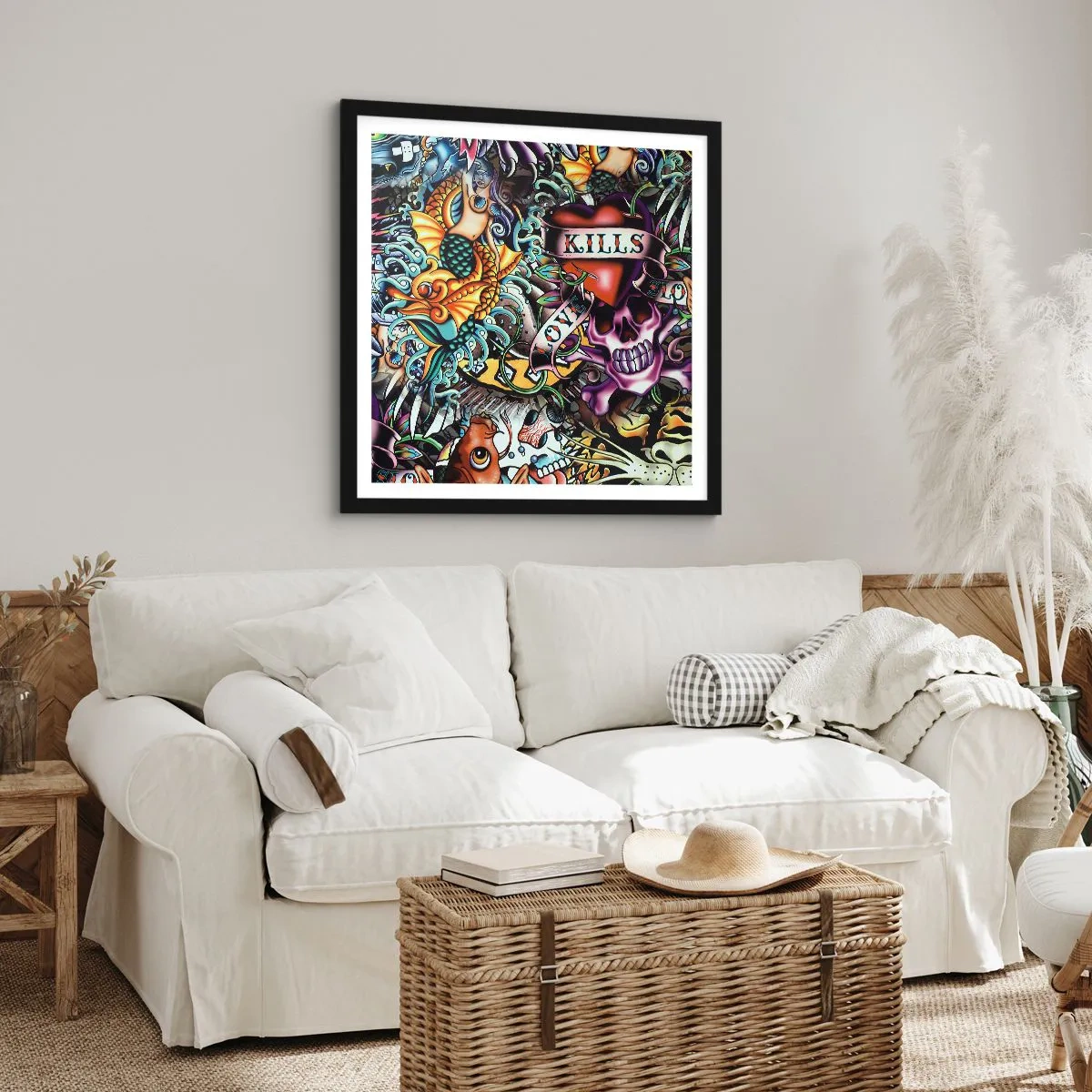 Plakat w czarnej ramie - Sen tatuażysty - 30x30 cm
