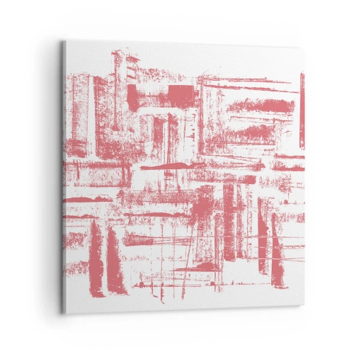 Obraz na płótnie - Czerwone miasto - 60x60 cm