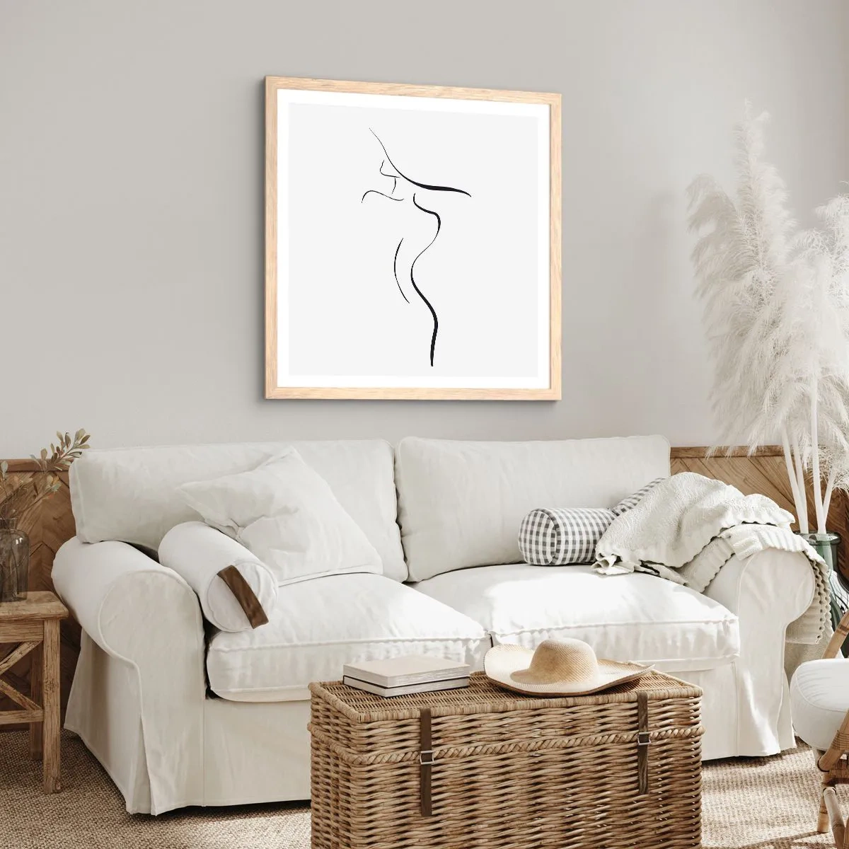 Plakat w ramie jasny dąb - Nieuchwytna jak fala - 60x60 cm