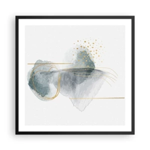 Plakat w czarnej ramie - O związkach szarości i złota - 60x60 cm