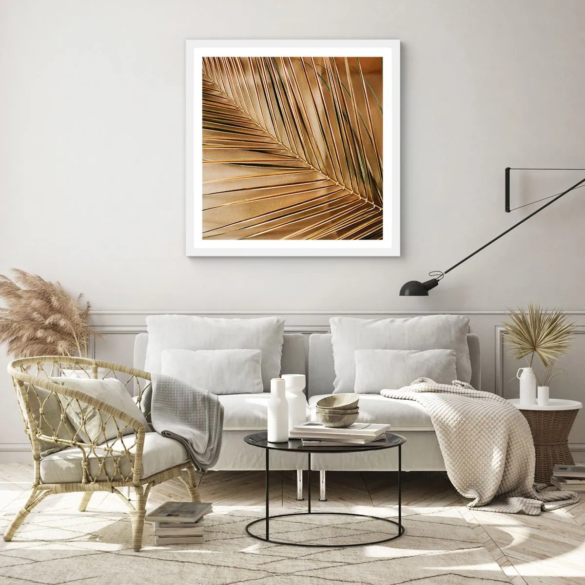 Plakat w białej ramie - Naturalna kolumnada - 40x40 cm