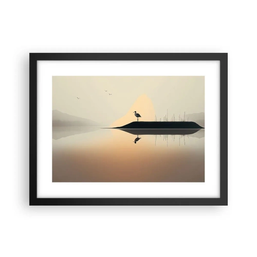 Plakat w czarnej ramie - Pan na jeziorze - 40x30 cm