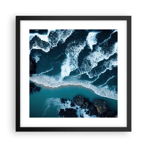 Plakat w czarnej ramie - Otulone falami - 40x40 cm