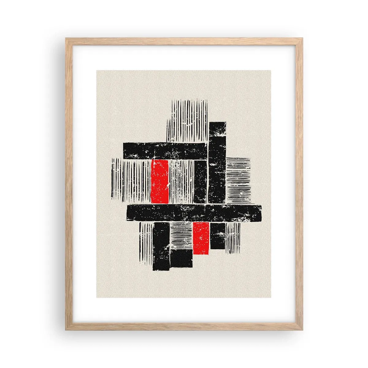 Plakat w ramie jasny dąb - Czerwone i czarne - 40x50 cm