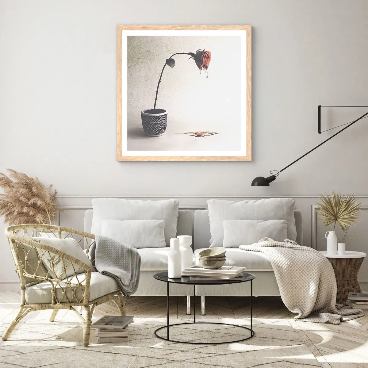 Plakat w ramie jasny dąb - Rosa dolorosa - 60x60 cm