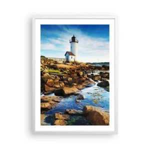 Plakat w białej ramie - Wracajcie szczęśliwie, czekam - 50x70 cm