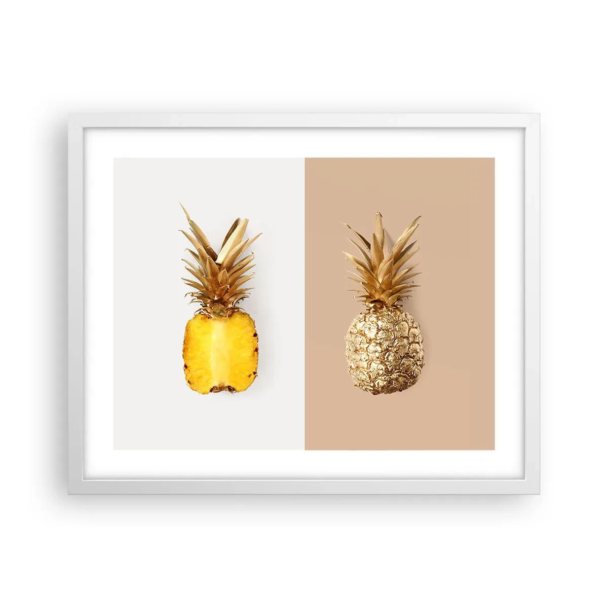 Plakat w białej ramie - Ananas dla nas - 50x40 cm