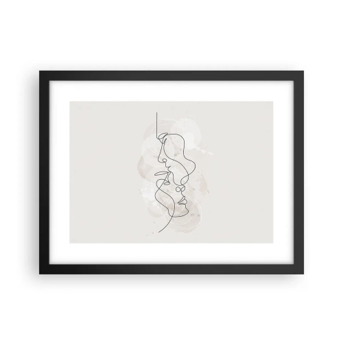 Plakat w czarnej ramie - Splątani w uścisku - 40x30 cm