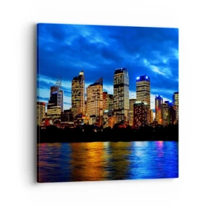 Obraz na płótnie - Noc świateł i barw - 40x40 cm