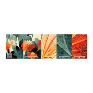 Fototapeta Próbka Standard Eco - Żar tropików i chłód zieleni - Botanika, Boho, Grunge - 100x30 cm