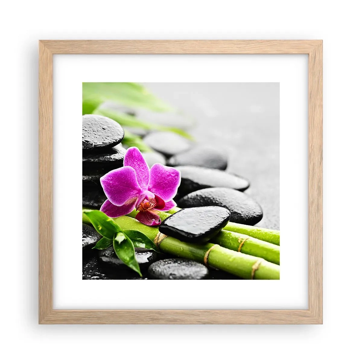 Plakat w ramie jasny dąb - W spokojnej równowadze - 30x30 cm