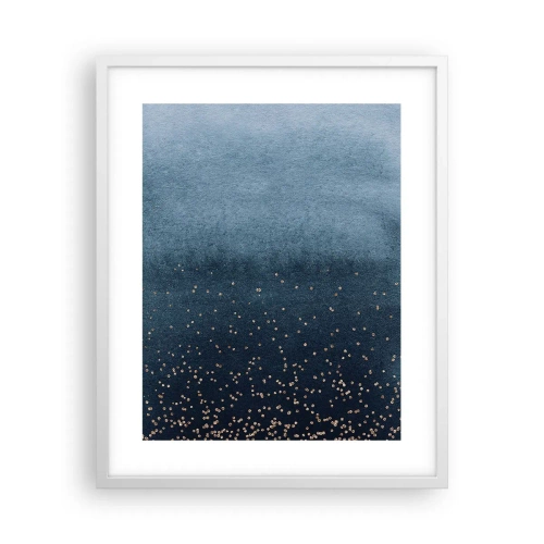 Plakat w białej ramie - Kompozycja – niebieskie fazy - 40x50 cm