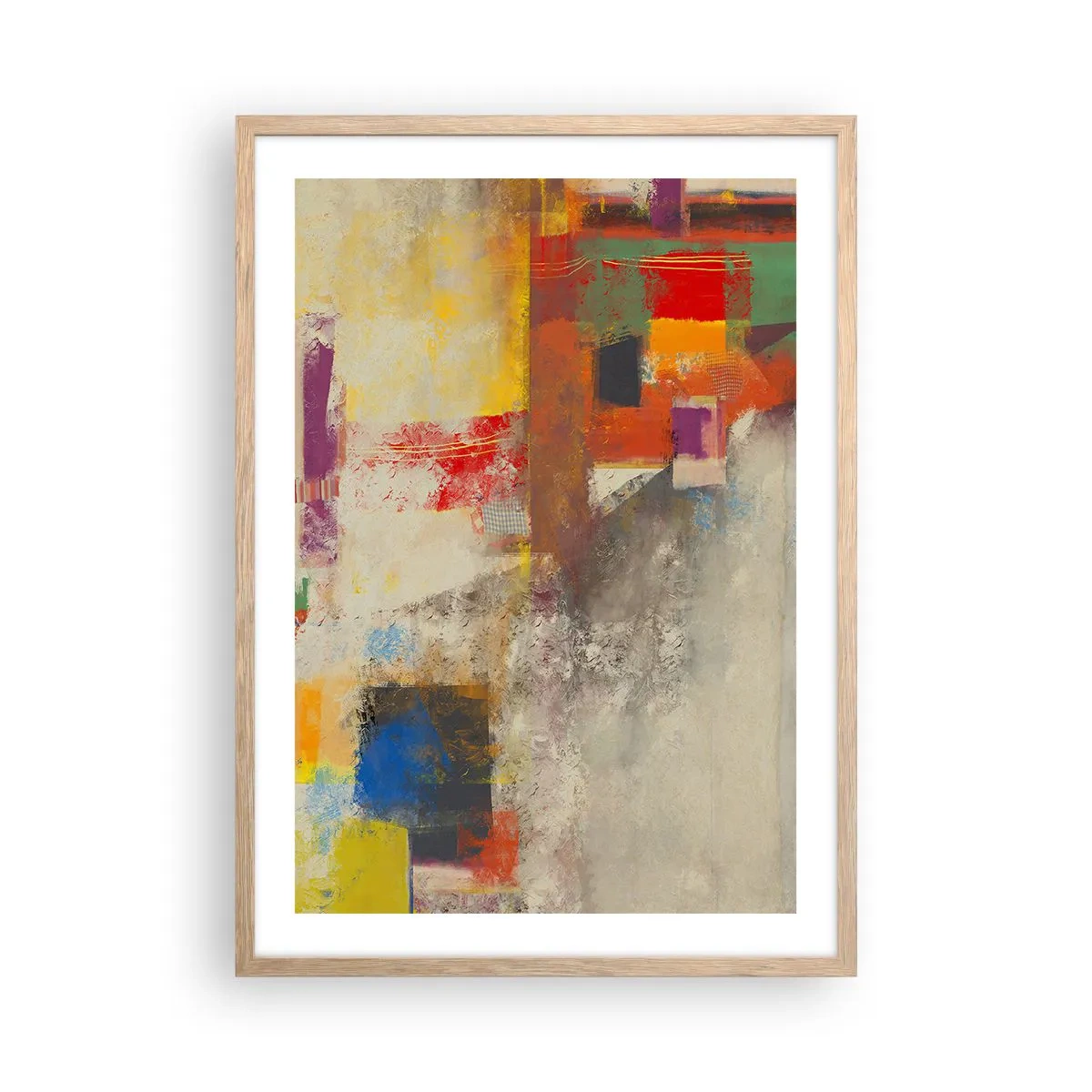 Plakat w ramie jasny dąb - Geometria barw - 50x70 cm