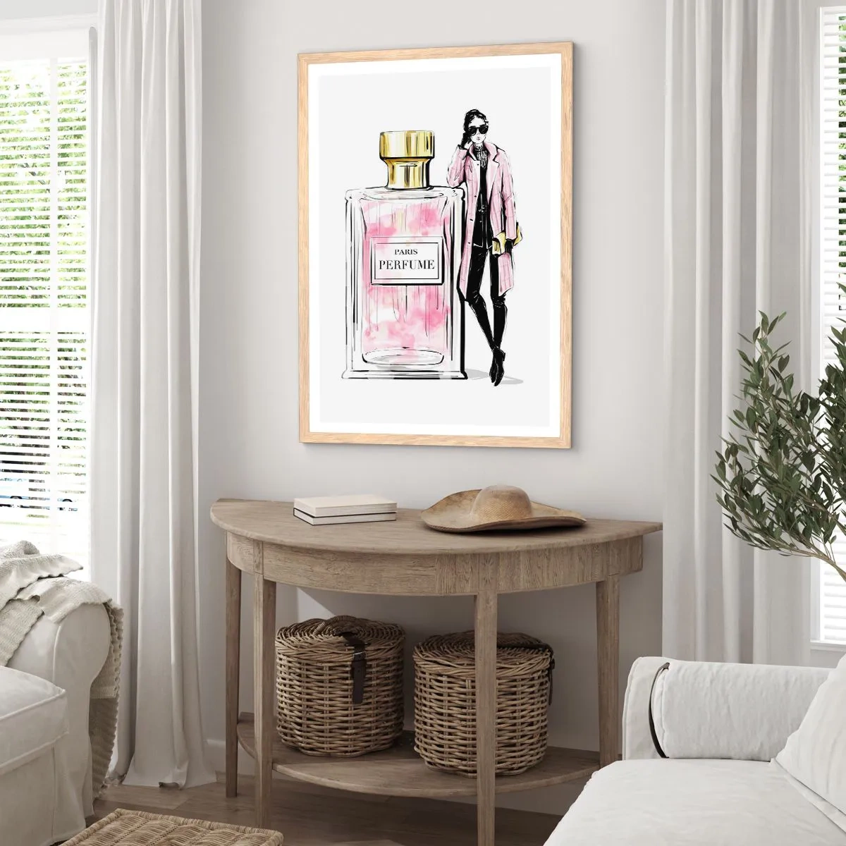 Plakat w ramie jasny dąb - Paryska zmysłowość - 61x91 cm