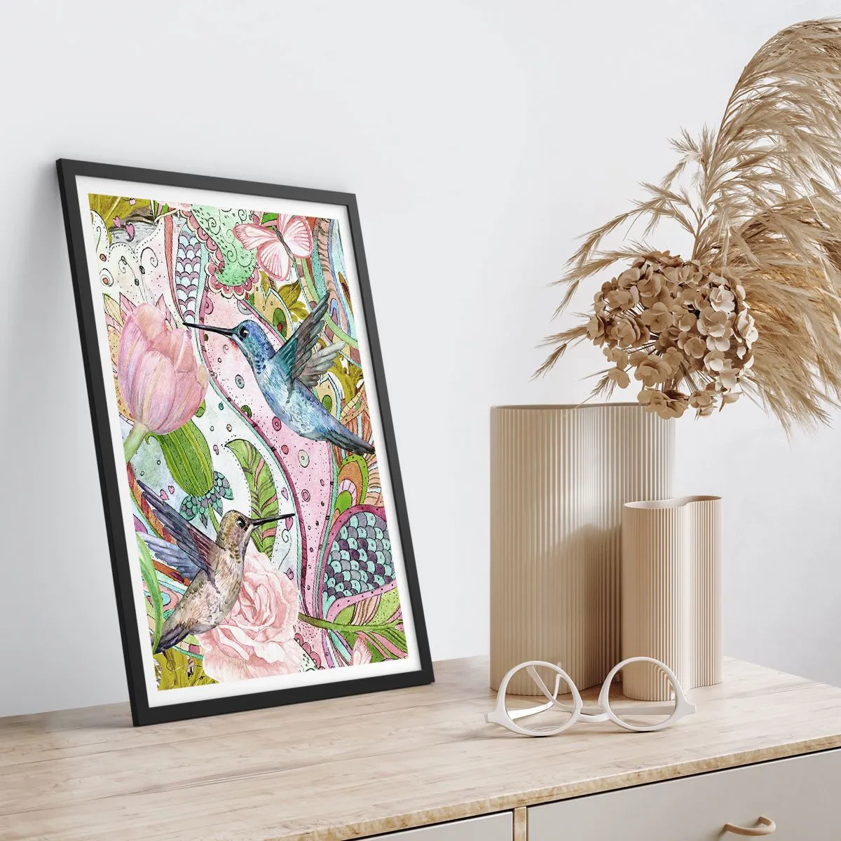 Plakat w czarnej ramie - Wplątane w pnączach - 70x100 cm