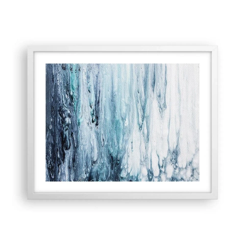 Plakat w białej ramie - Sople błękitu - 50x40 cm
