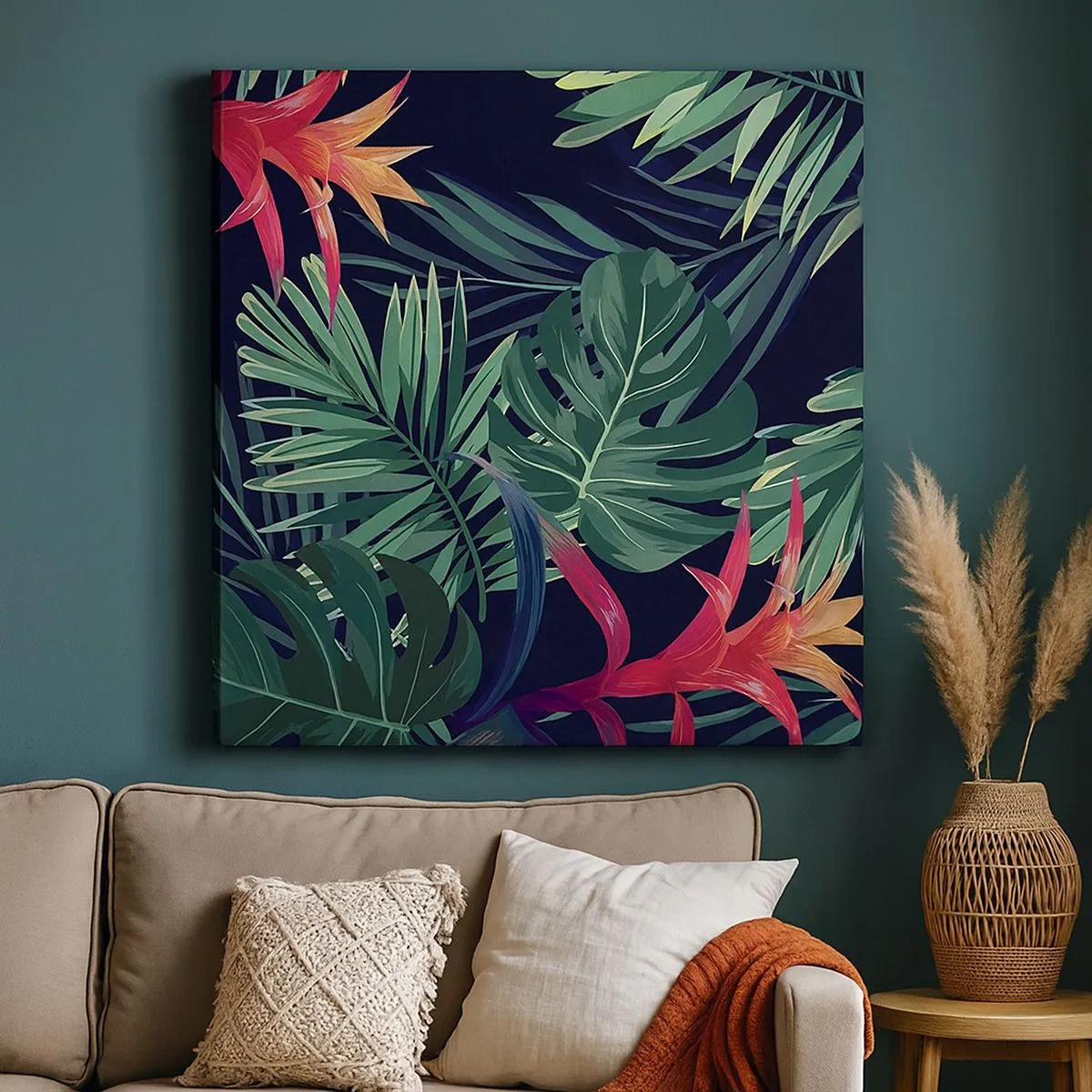 Obraz na płótnie - Zapłonąć w zieleni - 30x30 cm