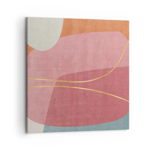 Obraz na płótnie - Pastelowa kompozycja z nicią złota - 50x50 cm