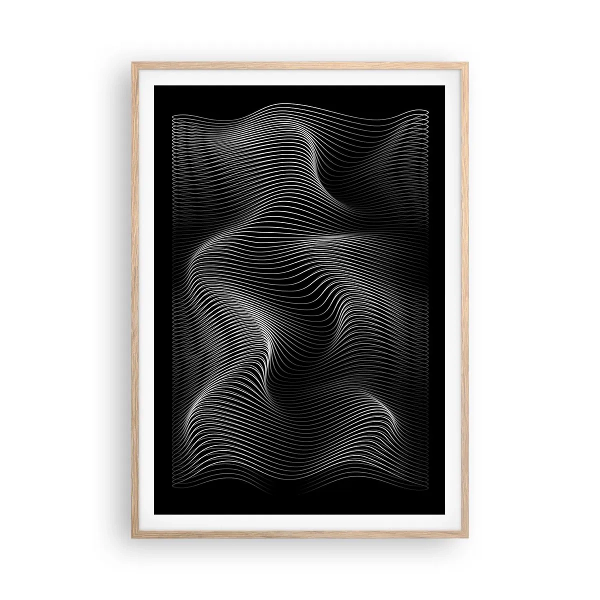 Plakat w ramie jasny dąb - Taniec światła w przestrzeni - 70x100 cm
