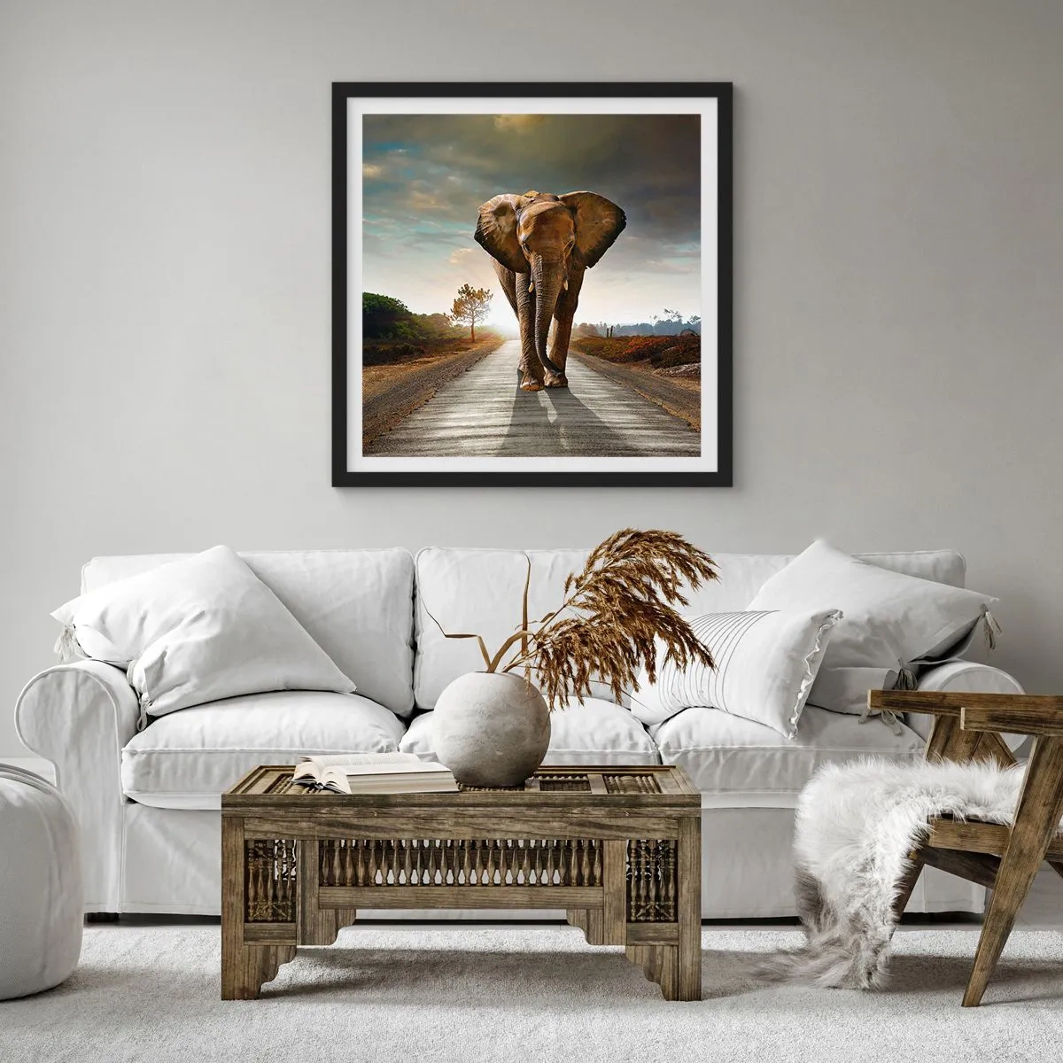 Plakat w czarnej ramie - I wcale nie w składzie porcelany - 50x50 cm