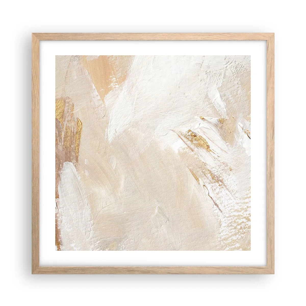 Plakat w ramie jasny dąb - Pastelowa kompozycja - 50x50 cm