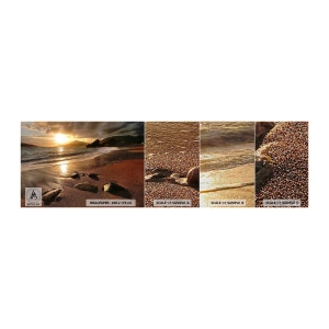 Fototapeta Próbka Premium Canvas - Idź za słońcem ku wzgórzom - Krajobraz, Morze, Zachód Słońca - 100x30 cm