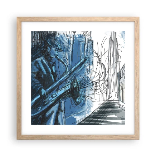 Plakat w ramie jasny dąb - Miejska rapsodia - 40x40 cm