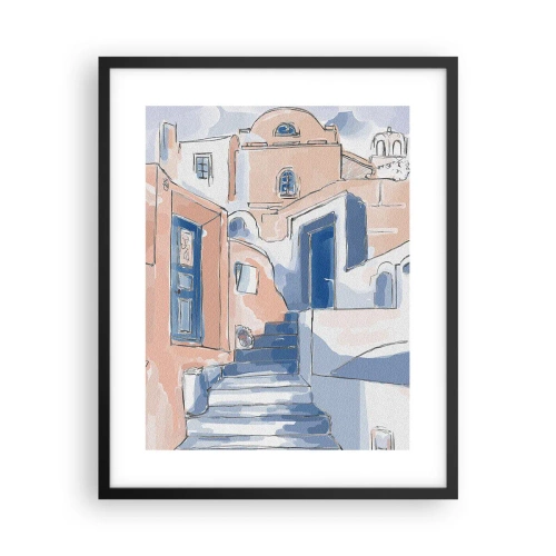 Plakat w czarnej ramie - Egzotyczne miasto - 40x50 cm