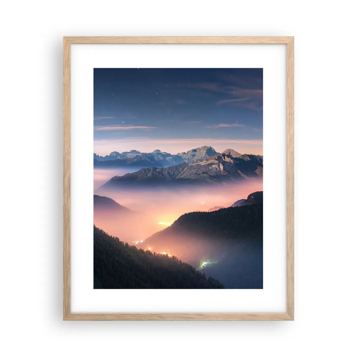 Plakat w ramie jasny dąb - Światło w dolinach - 40x50 cm