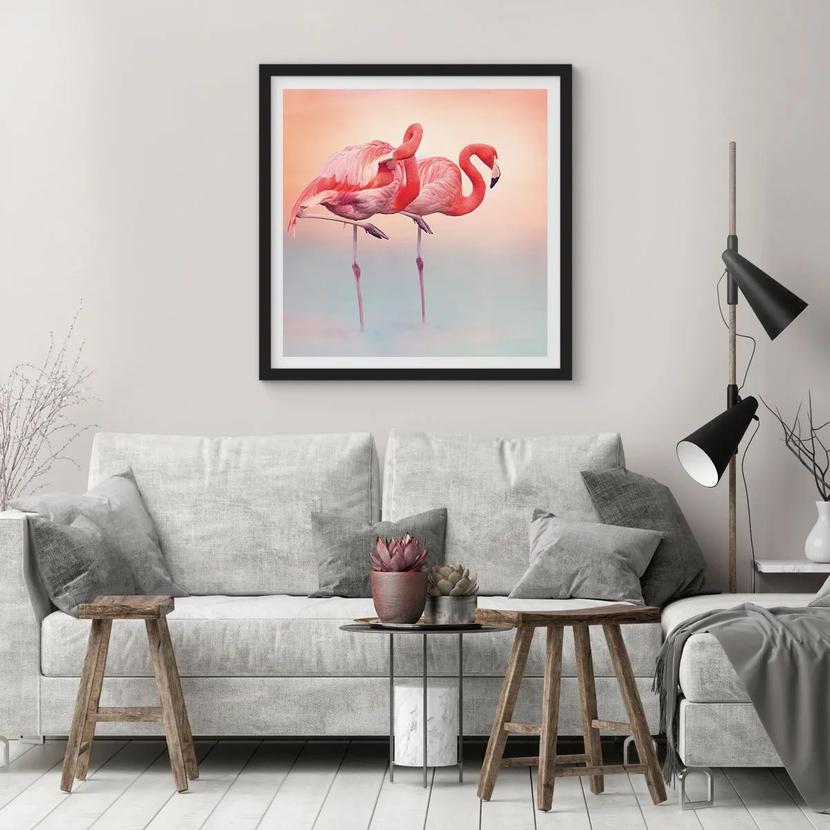 Plakat w czarnej ramie - W kolorze zachodzącego słońca - 30x30 cm