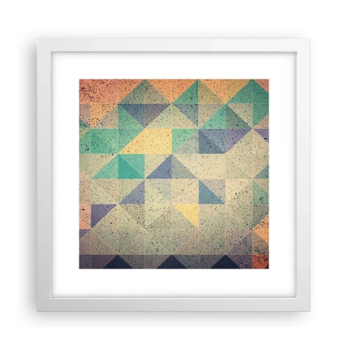 Plakat w białej ramie - Republika trójkątów - 30x30 cm