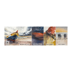 Fototapeta Próbka Premium Canvas - Odpoczynek na brzegu - Pejzaż, Łódka, Nadmorski - 100x30 cm