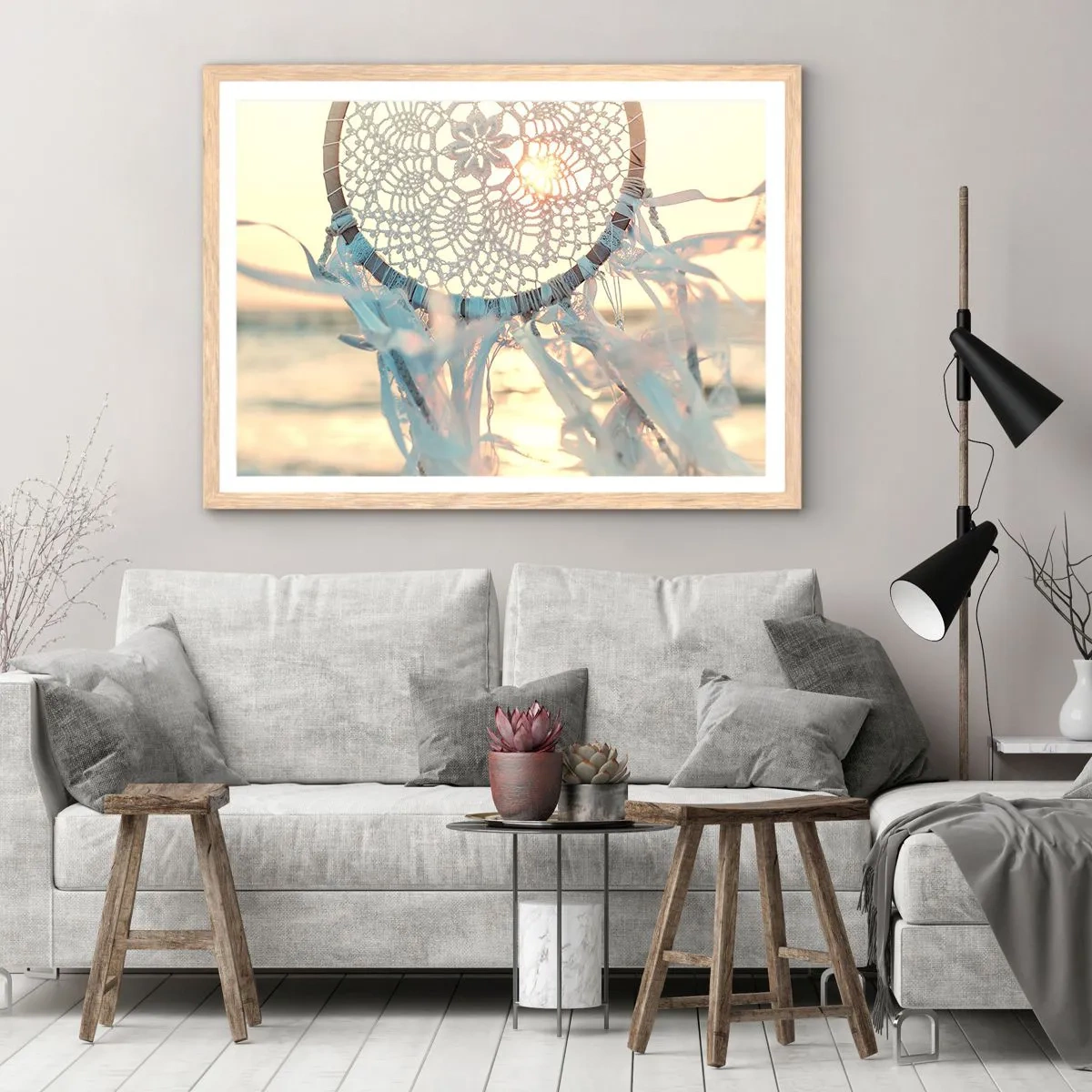 Plakat w ramie jasny dąb - Koronkowy totem - 50x40 cm