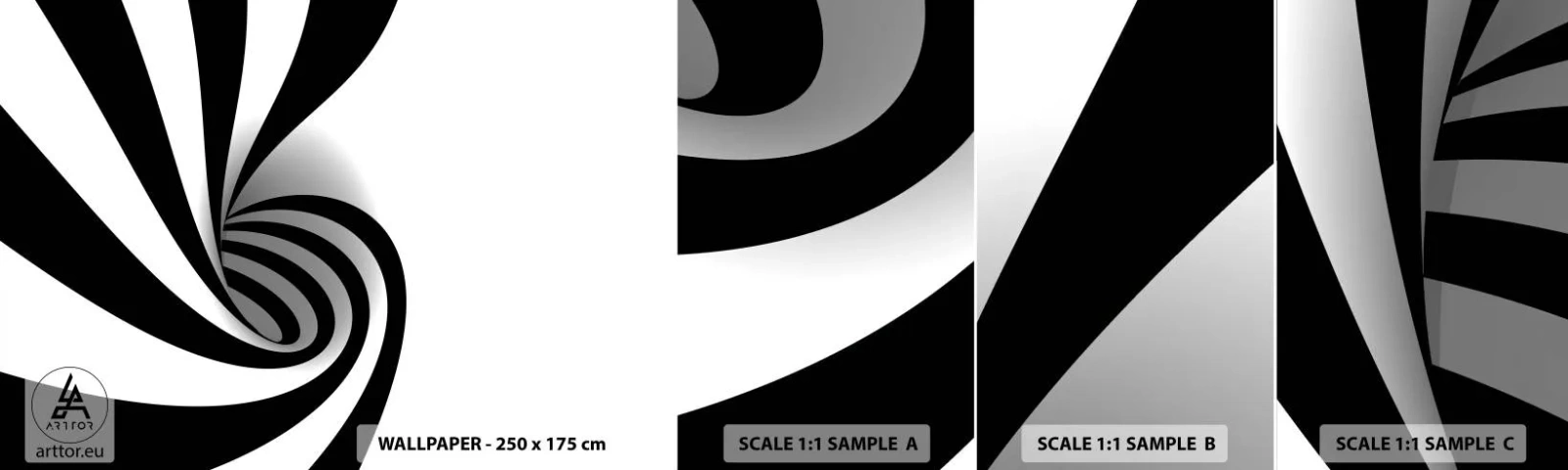 Fototapeta Próbka Standard Eco - A jednak się kręci - Abstrakcja, Grafika, Czarno-Białe - 100x30 cm